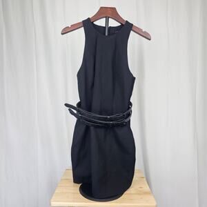 Ksubi Black Belted Sleeveless Mini Dress S NWT Punk Edge Y2K Revival